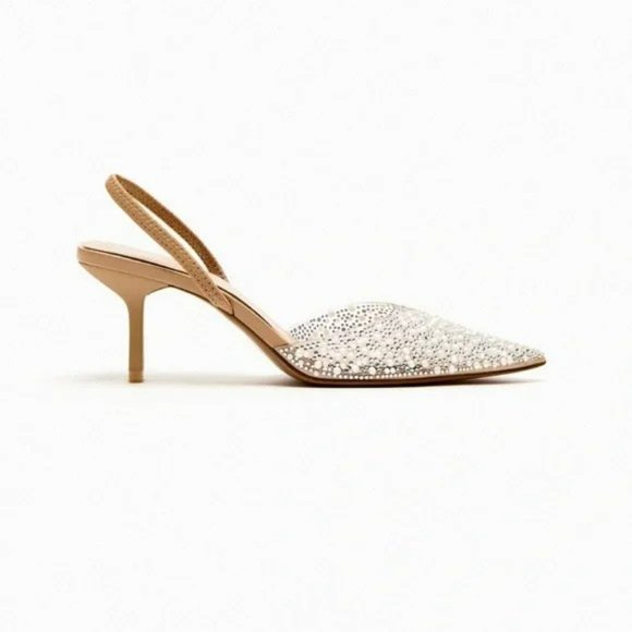 ZARA PEARL HEELED SLINGBACKS - Picture 5 of 6
